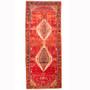 Bijar Persian Rug 13'10" x 5'5" - Semi Antique Medallion Crimson, Navy Blue Hand Knotted | front view | SKU 110349