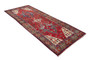 Bijar Persian Rug 11'8" x 4'10" - Semi Antique Medallion Crimson, Navy Blue Hand Knotted | detail view | SKU 110355