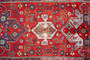 Bijar Persian Rug 11'8" x 4'10" - Semi Antique Medallion Crimson, Navy Blue Hand Knotted | back view | SKU 110355