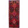 Bijar Persian Rug 11x4 ft - Semi Antique Medallion Crimson, Navy Blue Hand Knotted | front view | SKU 110357