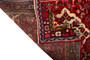 Hamadan Persian Rug 4'11" x 3'1" - Semi Antique Afshan Red, Blue Hand Knotted | pile detail | SKU 110363
