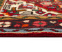 Hamadan Persian Rug 4'11" x 3'1" - Semi Antique Afshan Red, Blue Hand Knotted | side view | SKU 110363