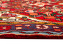 Hamadan Persian Rug 4x3 ft - Semi Antique Afshan Red, Blue Hand Knotted | corner detail | SKU 110364
