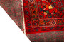 Kurdish Persian Rug 11x5 ft - Semi Antique Medallion Toranj, Herati Mahi Madder Red, Dark Red, Navy Blue Hand Knotted | pile detail | SKU 110366