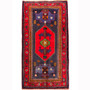 Bijar Persian Rug 8x4 ft - Semi Antique Medallion Crimson, Navy Blue Hand Knotted | front view | SKU 110370