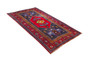 Bijar Persian Rug 8'7" x 4'10" - Semi Antique Medallion Crimson, Navy Blue Hand Knotted | corner detail | SKU 110371