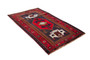 Kurdish Persian Rug 7'9" x 4'11" - Semi Antique Medallion Red, Blue Hand Knotted | full view | SKU 110372