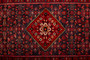 Hamadan Persian Rug 9'5" x 2'10" - Semi Antique Afshan Red, Blue Hand Knotted | side view | SKU 110374