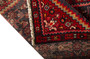 Hamadan Persian Rug 9x2 ft - Semi Antique Herati (Mahi), Medallion (Toranj) Dark Red, Navy Blue, Crimson Hand Knotted | texture detail | SKU 110374