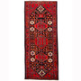 Saveh Persian Rug 10x4 ft - Semi Antique Medallion Red, Brown Hand Knotted | front view | SKU 110376