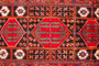 Saveh Persian Rug 10x4 ft - Semi Antique Medallion Red, Brown Hand Knotted | back view | SKU 110376