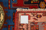 Saveh Persian Rug 4'3" x 2'7" - Semi Antique Medallion Red, Brown Hand Knotted | texture detail | SKU 110379