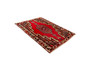 Saveh Persian Rug 4'6" x 2'9" - Semi Antique Medallion Red, Brown Hand Knotted | detail view | SKU 110380
