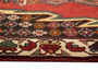 Saveh Persian Rug 4'5" x 3'1" - Semi Antique Medallion Red, Brown Hand Knotted | side view | SKU 110381