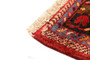 Hamadan Persian Rug 3'11" x 2'9" - Semi Antique Afshan Red, Blue Hand Knotted | pile detail | SKU 110384