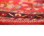 Hamadan Persian Rug 3'11" x 2'9" - Semi Antique Afshan Red, Blue Hand Knotted | detail view | SKU 110384