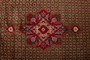 Kurdish Persian Rug 9x5 ft - Semi Antique Medallion Red, Blue Hand Knotted | side view | SKU 110400