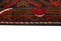 Baluch Persian Rug 6'11" x 4'2" - Semi Antique Mihrab Red, Blue Hand Knotted | corner detail | SKU 110401