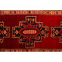 Sarab Persian Rug 10x3 ft - Semi Antique Medallion (Toranj), Geometric Madder Red, Camel, Navy Blue Hand Knotted | pile detail | SKU 110402