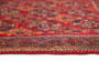 Baluch Persian Rug 8x3 ft - Semi Antique Geometric, Turkmen Gul Madder Red, Burgundy, Navy Blue Hand Knotted | corner detail | SKU 110405