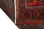 Baluch Persian Rug 8x3 ft - Semi Antique Geometric, Turkmen Gul Madder Red, Burgundy, Navy Blue Hand Knotted | pile detail | SKU 110405