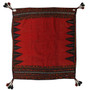 Shiraz Persian Rug 4'4" x 3'7" - Antique Geometric Blue, Red Hand Knotted | front view | SKU 110406