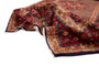 Kurdish Persian Rug 10x5 ft - Semi Antique Medallion Red, Blue Hand Knotted | detail view | SKU 110408