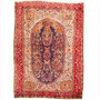 Arak Persian Rug 4'12" x 3'6" - Semi Antique Medallion Crimson, Red Hand Knotted | front view | SKU 110409