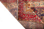 Arak Persian Rug 4'12" x 3'6" - Semi Antique Medallion Crimson, Red Hand Knotted | side view | SKU 110409