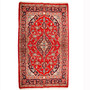 Ardakan Persian Rug 5x3 ft - Semi Antique Medallion Ivory, Beige Hand Knotted | front view | SKU 110411