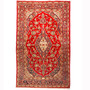 Ardakan Persian Rug 5'7" x 3'3" - Semi Antique Medallion Ivory, Beige Hand Knotted | front view | SKU 110412