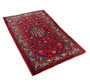 Hamadan Persian Rug 4'3" x 2'6" - Semi Antique Afshan Red, Blue Hand Knotted | detail view | SKU 110413