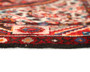 Hamadan Persian Rug 11x5 ft - Semi Antique Medallion Toranj, Herati Mahi Madder Red, Brick Red, Cream Hand Knotted | corner detail | SKU 110421
