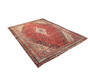 Hamadan Persian Rug 11x8 ft - Semi Antique Afshan Red, Blue Hand Knotted | detail view | SKU 110422