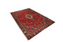 Hamadan Persian Rug 11'8" x 8'2" - Semi Antique Afshan Red, Blue Hand Knotted | detail view | SKU 110423