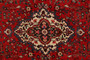 Hamadan Persian Rug 11'8" x 8'2" - Semi Antique Afshan Red, Blue Hand Knotted | side view | SKU 110423