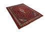 Hamadan Persian Rug 10x8 ft - Semi Antique Afshan Red, Blue Hand Knotted | pile detail | SKU 110424