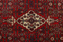 Hamadan Persian Rug 10'8" x 8'1" - Semi Antique Afshan Red, Blue Hand Knotted | corner detail | SKU 110424