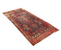 Nahavand Persian Rug 10x4 ft - Semi Antique Medallion Navy Blue, Red Hand Knotted | full view | SKU 110425