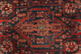 Nahavand Persian Rug 10x4 ft - Semi Antique Medallion Navy Blue, Red Hand Knotted | back view | SKU 110425