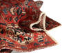 Nahavand Persian Rug 8'10" x 3'5" - Semi Antique Medallion Navy Blue, Red Hand Knotted | corner detail | SKU 110426