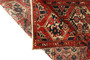 Nahavand Persian Rug 8'10" x 3'5" - Semi Antique Medallion Navy Blue, Red Hand Knotted | detail view | SKU 110426