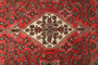 Nahavand Persian Rug 8'8" x 4'12" - Semi Antique Medallion Navy Blue, Red Hand Knotted | back view | SKU 110427