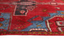 Mahabad Persian Rug 8x5 ft - Semi Antique Geometric Red, Blue Hand Knotted | full view | SKU 110428