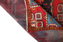 Mahabad Persian Rug 8x5 ft - Semi Antique Geometric Red, Blue Hand Knotted | detail view | SKU 110428
