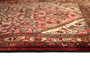 Hamadan Persian Rug 10'6" x 3'9" - Semi Antique Afshan Red, Blue Hand Knotted | pile detail | SKU 110429