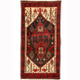 Baluch Persian Rug 5x3 ft - Semi Antique Mihrab Red, Blue Hand Knotted | front view | SKU 110431