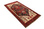 Baluch Persian Rug 5x3 ft - Semi Antique Medallion Madder Red, Cream, Dark Red Hand Knotted | full view | SKU 110431