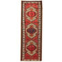 Sarab Persian Rug 10'0" x 3'5" - Semi Antique Medallion Camel, Blue Hand Knotted | front view | SKU 110435