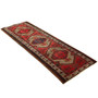 Sarab Persian Rug 10x3 ft - Semi Antique Medallion (Toranj), Geometric Madder Red, Cream, Camel Hand Knotted | back view | SKU 110435